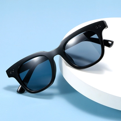 Gafas De Sol Cuadradas Retro Protección UV Montura PC Lentes De Resina Detalle De Remache Moda Unisex Para Conducir Viajes Fiesta