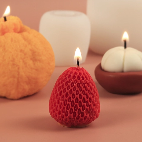 3D Fruit Shaped Silicone Molds Realistic Strawberry Orange For DIY Handmade Candle Soap Resin Cake Decorating