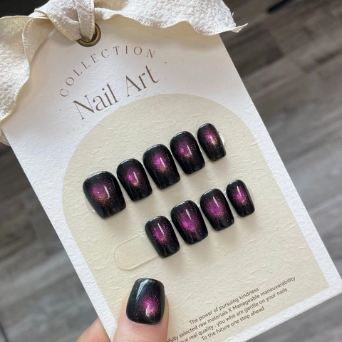 Handgemachte Press On Nägel Katzenauge Effekt Magnetisch Sternenhimmel Planet Kurz Quadratisch Rund Elegant Für Damen