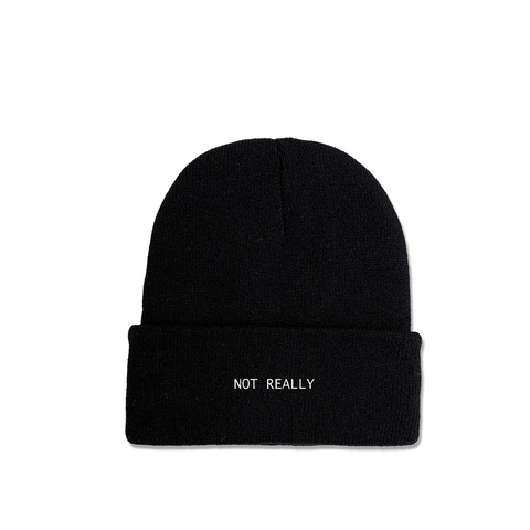 Not Really Embroidered Knitted Beanie Hat Warm Acrylic Cuffed Skull Cap Winter Autumn Fashion Casual For Men Women