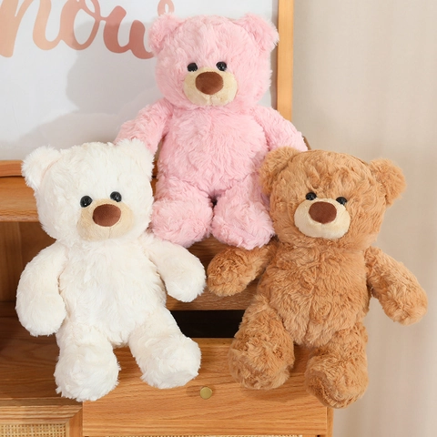 Orsetto Di Peluche Morbido Giocattolo A Pelo Lungo Animale Imbottito Bambola Da Abbracciare Decorazione Cameretta Regalo Rilassante
