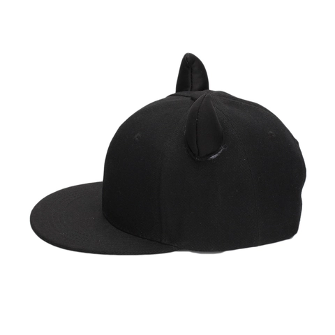 Unisex Baseballkappe Flache Krempe Snapback Hut Mit 3D Teufelshörnern Polyester Baumwolle Twill Hip Hop Verstellbar
