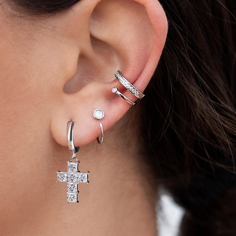 925 Sterlingsilber Kreuz Schmuck Für Damen Gold Silber Vergoldet Strass Künstliche Perle Halskette Ohrringe Ring Armband Religiöse Mode Accessoires