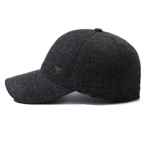 Herren Winter Baseballkappe Ohrenschutz Warm Fleece Gefüttert Wollmischung Outdoor Winddicht Verstellbarer Hut