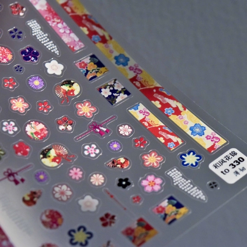 Pegatinas Para Uñas Estilo Japonés Polímero Ultra Delgado Flores Cerezo Abanicos Calcomanías Decorativas Manicura DIY