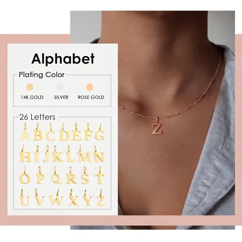 Collana Con Pendente Lettera Alfabeto In Acciaio Inossidabile Minimalista Per Donna Catena A Sfere Gioielli Personalizzati Regalo Oro Argento Oro Rosa