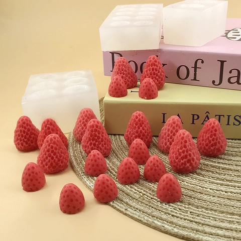 Stampo In Silicone Fragola Forma Di Frutta 3D Strumento Da Forno Per Cioccolato Fondente Candela Aromaterapia Gesso