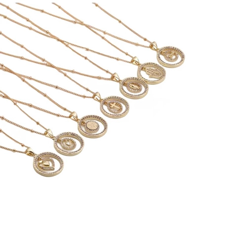 Religieuze Hart Kruis Hanger Ketting Koper Verguld Met Zirkoon Trendy Gelukssieraden Voor Vrouwen