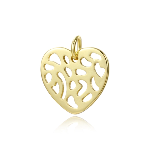 Copper 18K Gold Plated Hollow Heart Pendant For Necklace Bracelet Making DIY Minimalist Sweet Heart Jewelry Accessory