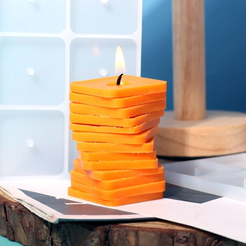 Vierkante Roterende Siliconen Kaarsvorm Voor DIY Aromatherapie Was Hars Ambacht Handgemaakte Gereedschappen