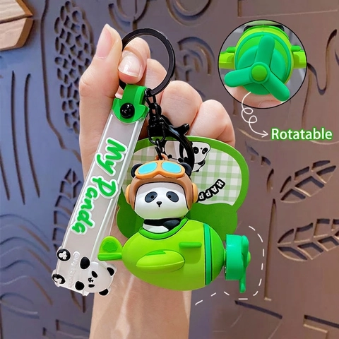 Cute Panda Keychain Cartoon Resin Animal Pendant For Backpack Car Keys Kawaii Stress Relief Fidget Gift For Kids And Couples