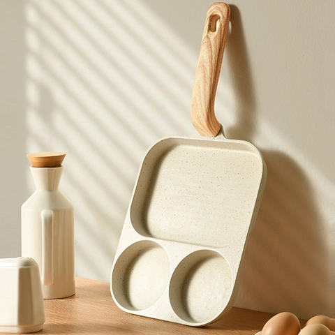 Padella Per Colazione 3-In-1 Rivestimento Antiaderente Pietra Maifan Lega Di Alluminio Pentole Multifunzionali Partizionate