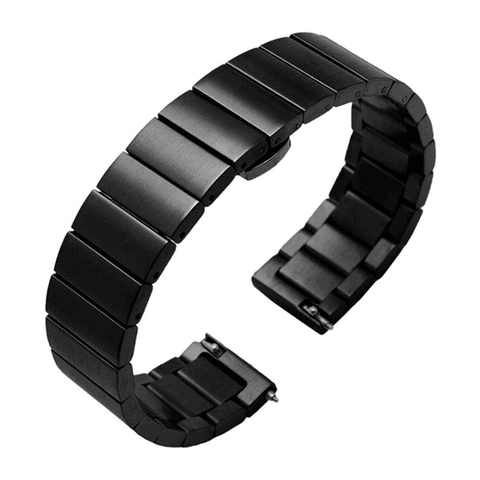 Metal Watch Strap Stainless Steel Butterfly Buckle Quick Release Solid Chain Bracelet Business Fashion Men Women