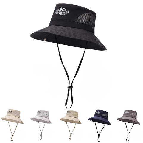Cappello Da Sole All'aperto Mesh Traspirante Tesa Larga Asciugatura Rapida Pesca Escursionismo Camping Cappello Da Pescatore Pieghevole Unisex