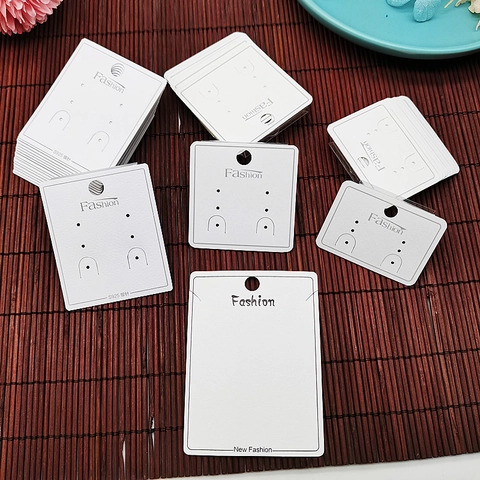 Earring Display Cards Jewelry Packaging Labels White Cardboard And Plastic Bags For Retail With Hanging Holes Fashion Print
