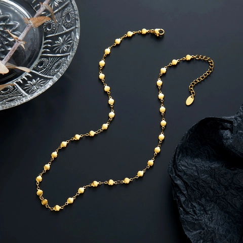 Collana E Bracciale Minimalista Acciaio Inossidabile Placcato Oro 18K Paillettes Tonde Gioielli Geometrici Eleganti Donne