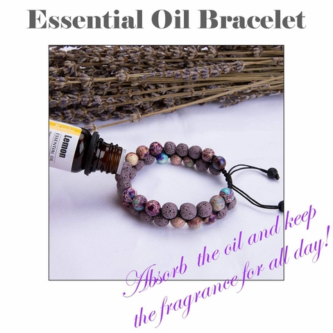 Natural Stone Beaded Bracelet Handmade Double Layer Adjustable Lava Rock Emperor Stone Tiger Eye Healing Jewelry Men Women