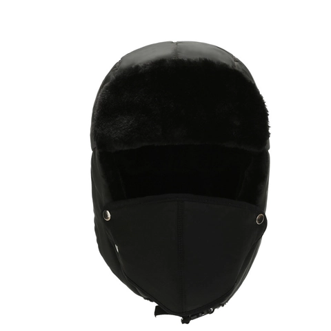 Gorro De Trampero De Invierno Para Hombre Resistente Al Viento E Impermeable Con Forro De Piel Sintética Máscara Desmontable Y Válvula