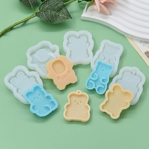Stampo In Silicone Forma Orso Cartone Animato Per Pasticceria DIY Fondant Cioccolato Resina Sapone Artigianato Accessorio