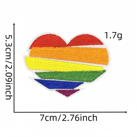 Regenboog Borduurpatches Om Op Te Strijken Hart Vlinder Zon Kleurrijk Polyester DIY Kleding Decoratie