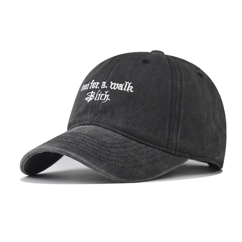 Waschbar Baumwolle Baseballkappe Distressed Bestickter Slogan Vintage Dad Hat Verstellbar Outdoor Sport Streetwear Unisex
