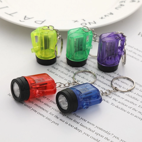 Mini Zaklamp Sleutelhanger LED Licht Transparant Plastic Draagbaar Voor Camping Kinderen Feestartikelen Nieuwigheid