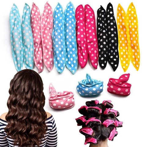 Heatless Lockenwickler Schwamm Magische Haarrollen Mit Flexiblem Draht Punktmuster Leopardenmuster Für DIY Hairstyling Über Nacht