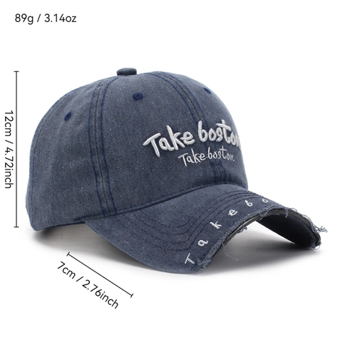 Casquette De Baseball Vintage Coton Lavé Broderie Lettres Ajustable Streetwear Casual Chapeau Soleil Unisexe