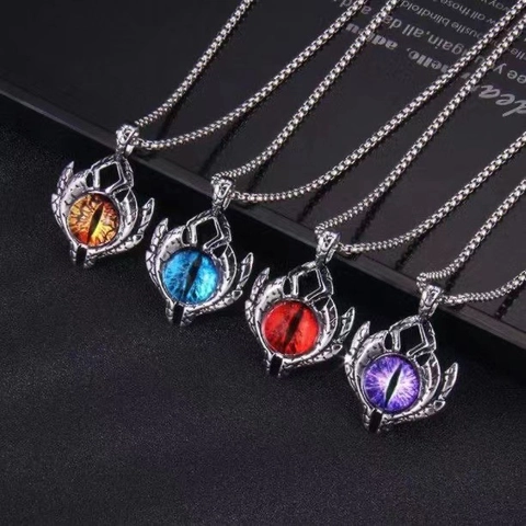 Evil Eye Anhänger Halskette Gothik Drachenkralle Legierung Edelstahl Hip Hop Punk Schmuck Für Damen Herren