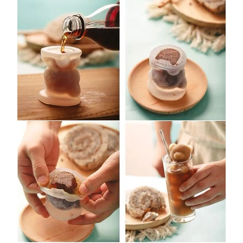 Stampo In Silicone Per Orsetto 3D Cubetti Di Ghiaccio Trama A Maglia DIY Caffè Tè Al Latte Dessert Flessibile Facile Rilascio