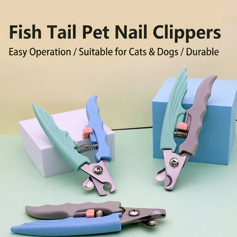 Pet Nail Clippers Stainless Steel Half Moon Blade With Safety Lock Professional Grooming Tool For Small Dogs And Cats