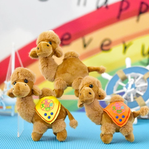 Cartoon Camel Plush Toy Keychain Soft Stuffed Animal Doll Pendant Dunhuang Desert Travel Souvenir Bag Charm For Kids Gift