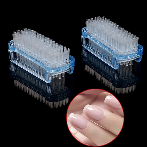 Double Sided Nail Brush Plastic Hand Washing Scrub Brush Soft Bristles For Manicure Pedicure Cleaning Tool