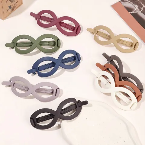 Frosted Matte Hair Clips Large Infinity Oval Geometric Non-Slip Banana Hairpins Women Minimalist Styling Headwear