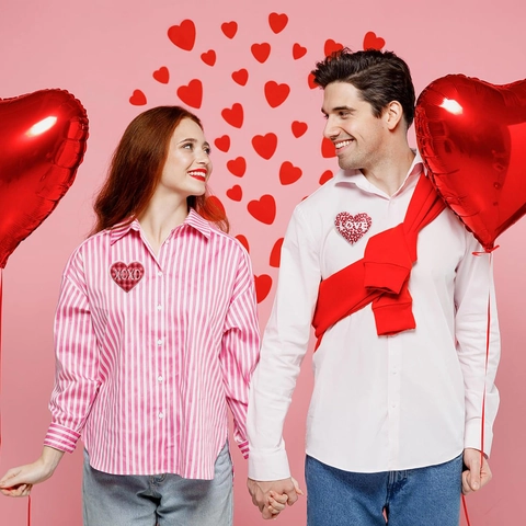San Valentino Toppe Ricamate a Cuore Romantico Amore XOXO Toppe Termoadesive per Abbigliamento Decorazione Fai Da Te Set per Giacche Borse