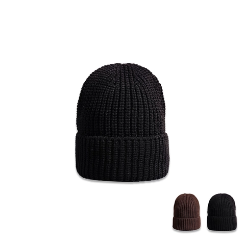 Gorro Beanie De Color Sólido Cálido Invierno Grueso De Punto Para Hombres Y Mujeres Estilo Minimalista De Acrílico
