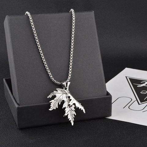 Ahornblatt Anhänger Halskette Titanstahl Kette Legierung Blatt Hip Hop Streetwear Schmuck Für Herren Damen