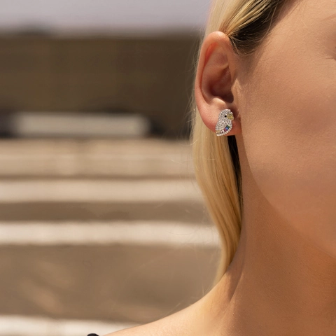 S925 Sterlingsilber Papagei Ohrstecker Für Damen Süße Regenbogen Strass Vogel Ohrringe Kreative Kleine Tier Schmuck Geschenk
