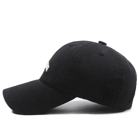 Cotton Baseball Cap Letter Embroidery Adjustable Metal Buckle Curved Brim Sun Protection Casual Sports Hat For Men Women
