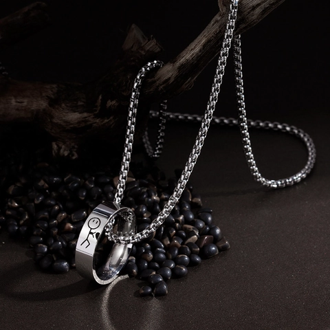 Minimalistische Edelstahl Strichmännchen Herz Anhänger Halskette Für Paare Trendiger Silber Polierter Passender Schmuck Geschenk Für Damen Herren