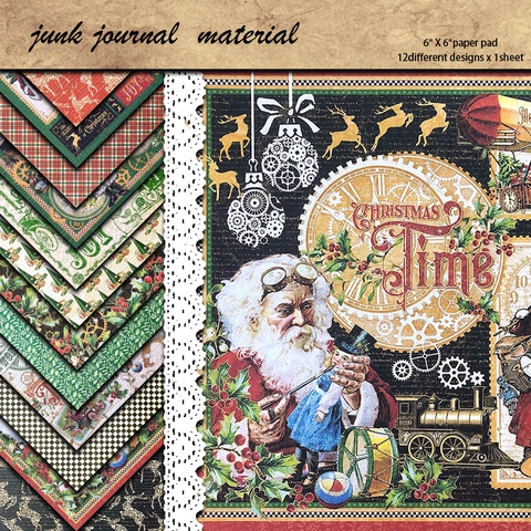 Carta Per Scrapbook Vintage Natale Steampunk Sfondo Decorativo Per DIY Journaling Creazione Di Biglietti Retro