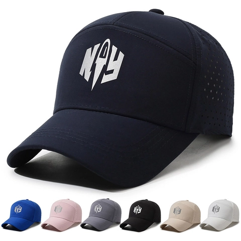 Casquette De Baseball Respirante Découpe Laser Séchage Rapide Polyester Chapeau De Soleil Sport Ajustable Unisexe Motif
