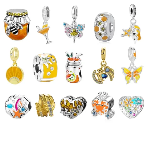 Ciondoli In Smalto Ape Favo Farfalla Oceano Frutta DIY Con Zircone Per La Creazione Di Gioielli Per Bracciali