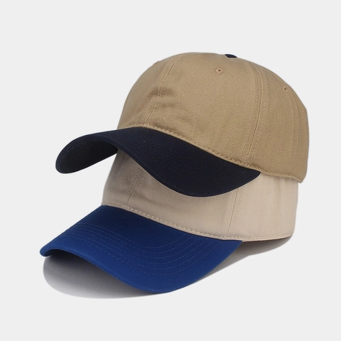 Gorra De Béisbol Algodón Puro Color En Contraste Hebilla Metálica Ajustable Protección Solar Aire Libre Unisex