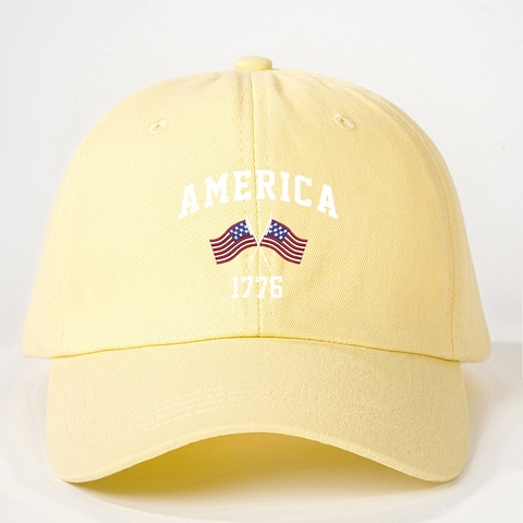 America 1776 US Flag Baseball Cap Vintage Polyester Breathable Sun Protection Adjustable Outdoor Sport Hat For Men Women