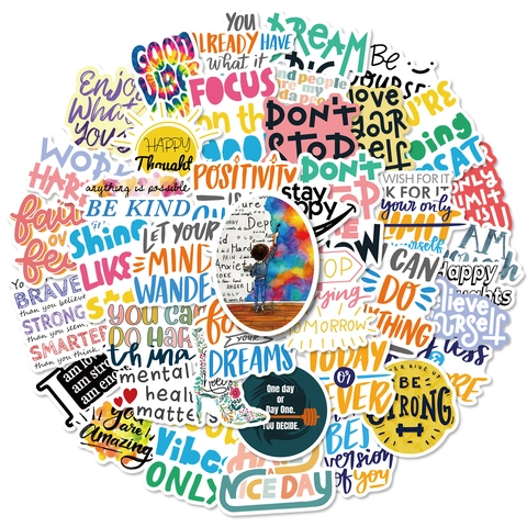 Adesivi Con Citazioni Ispiratrici PVC Impermeabile Frasi Motivazionali Per Scrapbooking Laptop Bottiglia Estetica