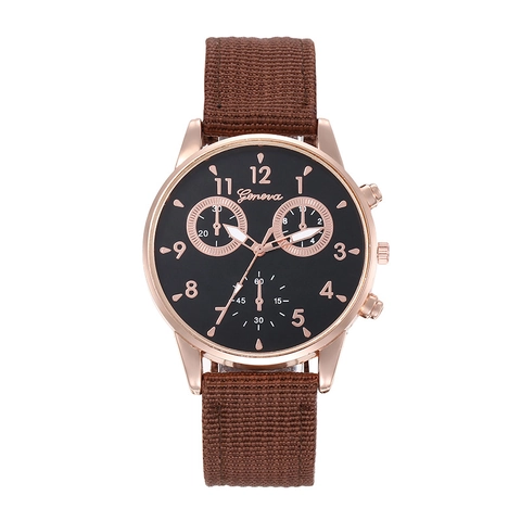 Fashion Men Quartz Watch With Nylon Woven Strap Alloy Case Large Numbers Sporty Casual Minimalist Wristwatch For Daily Use