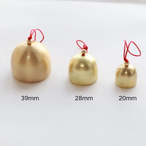 Mini Christmas Bell Metal Brass Hanging Ornament DIY Wind Chime Festival Party Decoration Gold Tone