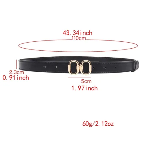 Damen Gürtel Mode PU Leder Schmaler Taillenriemen Mit Goldener Legierung Schnalle Vielseitiges Accessoire Für Kleider