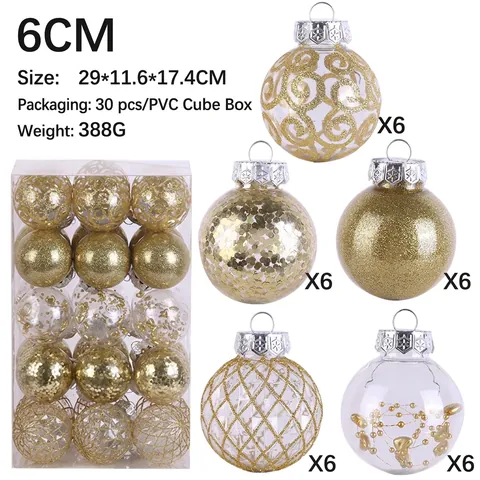 Palle Di Natale Ornamenti Infrangibili In Plastica PET Decorazioni Per Alberi Di Vacanza Diversi Design Di Finitura Casa Festa Decorazione